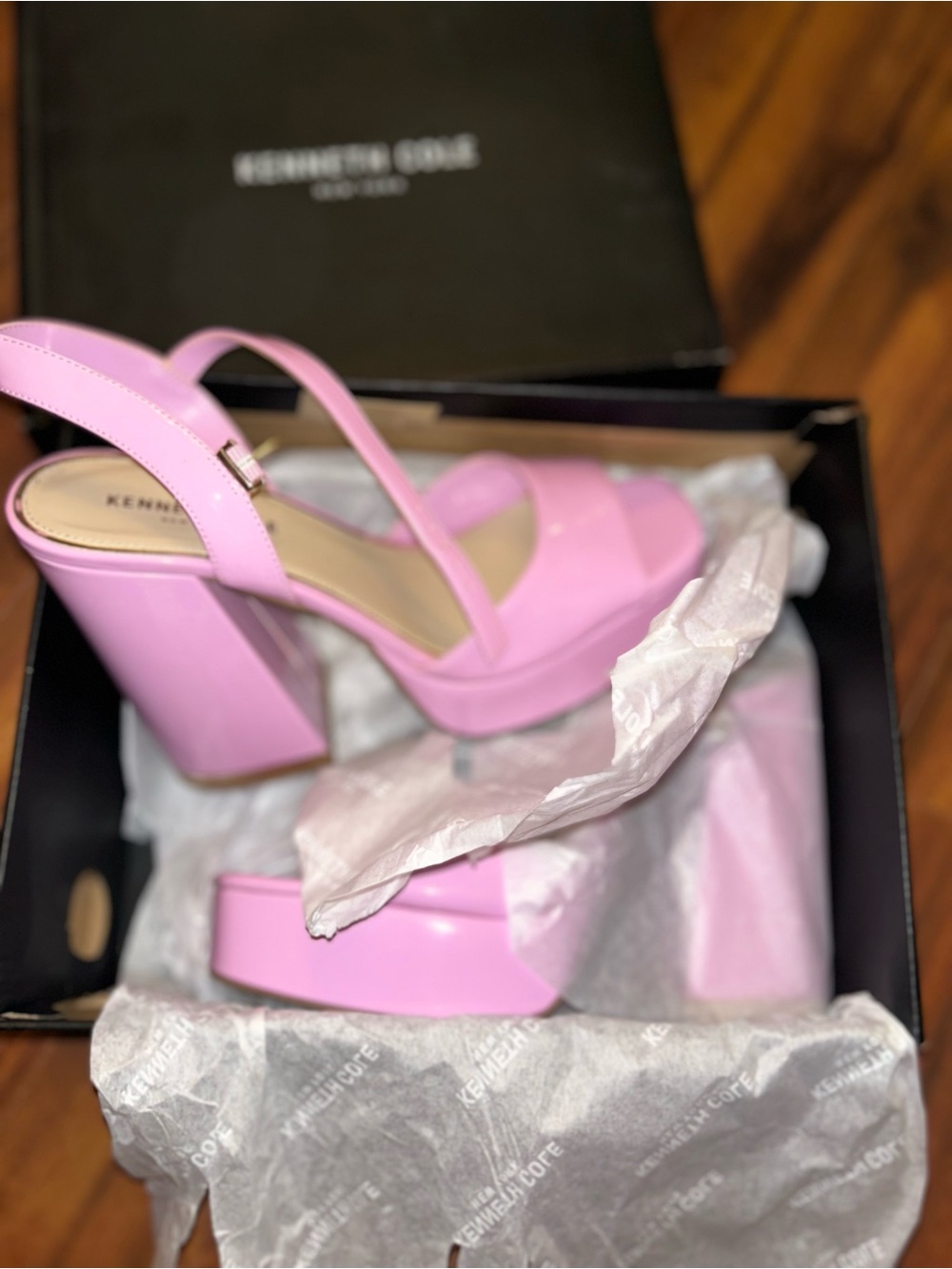 Kenneth Cole Lilac Platform Block Heel Sandals